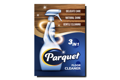 Parquet Floor Cleaner Creative Promo Banner Vector