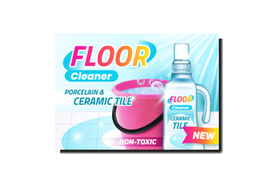 Floor Cleaner Creative Promotional Poster Vector