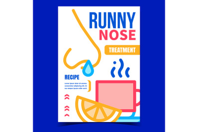 Runny Nose Treatment Creative Promo Poster Vector