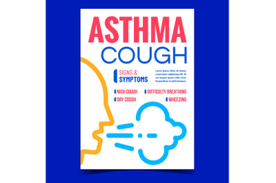 Asthma Cough Creative Promotional Poster Vector