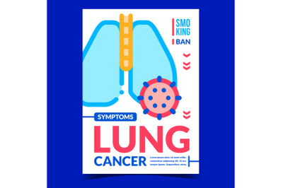 Lung Cancer Symptoms Creative Promo Banner Vector