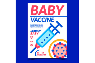 Baby Vaccine Creative Promotional Poster Vector