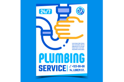 Plumbing Service Creative Promo Banner Vector