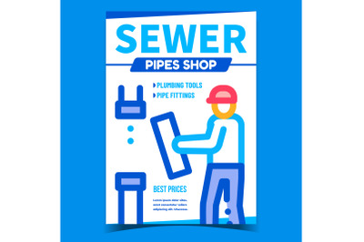 Sewer Pipes Shop Creative Promo Banner Vector