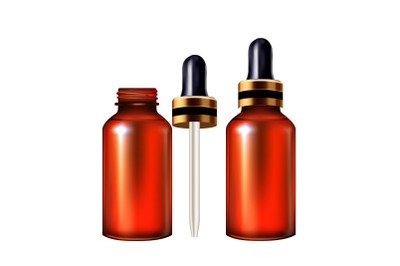 Serum Dropper And Pipette Glass Bottle Vector