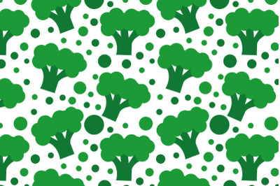 broccoli  seamless pattern flat