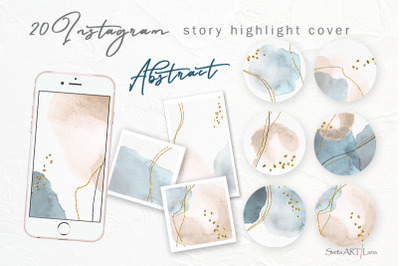 Instagram Story Highlight covers Watercolor Abstract