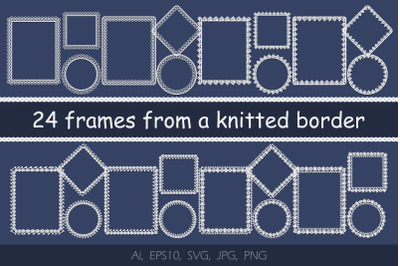 24 frames with imitation knitted border