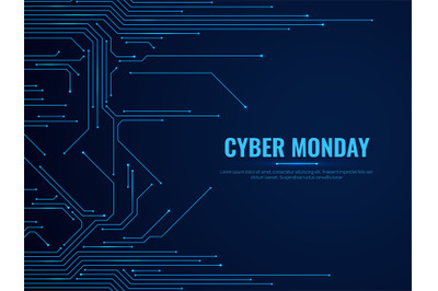 Cyber monday. Circuit board technology traces. Transfer data&2C; electron