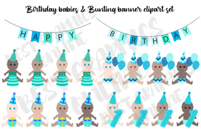 Birthday Babies Clipart Graphics Set