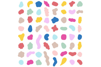 Organic shapes. Color various blotch, abstract irregular random blobs.