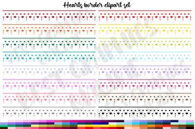 Hearts banner clipart Hearts border