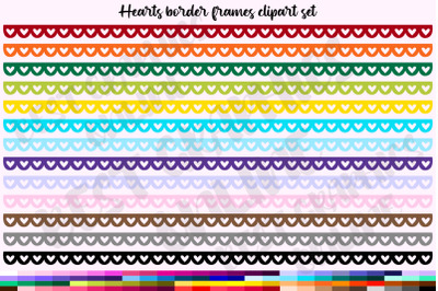 Hearts banner clipart Hearts border graphics Love Valentines