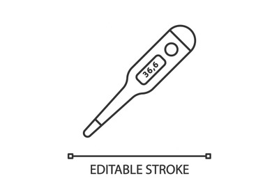 Axillary digital thermometer linear icon