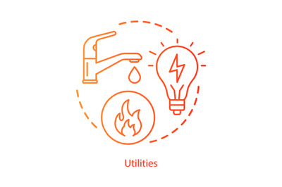 Household communal utilities concept icon