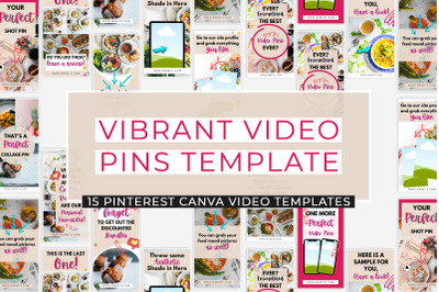 Vibrant Pinterest Video Canva Pins Template