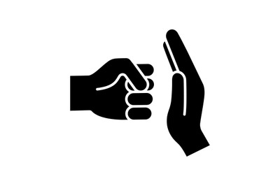 Domestic violence glyph icon