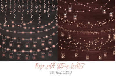 String lights overlay, fairy lights,  Rose Gold String Lights