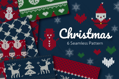 Christmas Knitted Seamless Pattern