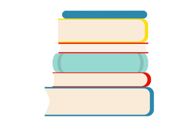 Stack of multicolor books on white background. Vector Illustration.