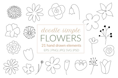 Floral doodle svg&2C; flowers doodle clipart. Herbs clipart&2C; botanical sv