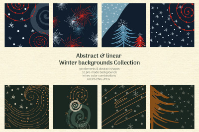 Abstract Linear Winter Background Collection