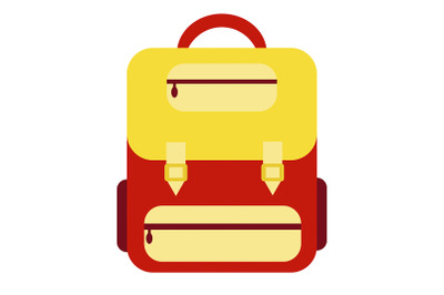 School backpack on white background.