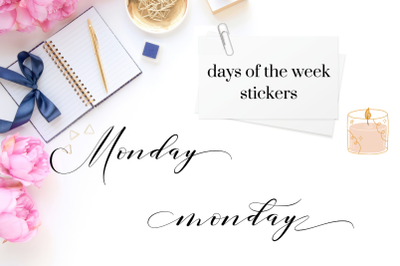 Elegant days of the week stickers