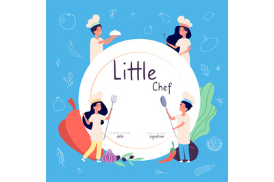 Kids cook background. Kids cooks background. Children in chef hat cook