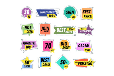 Sale promo badges. Guarantee labels. Promo sticker exclusive premium b