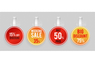 Sale wobblers mockup. Special offer&2C; discount vector banners template