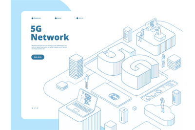 5g landing page. Wifi broadcasting 5g technology, speed internet in de