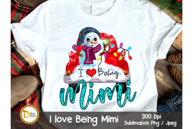 Christmas Sublimation Clipart -I love being Mimi