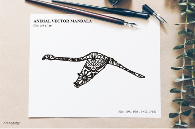 Bird Mandala Vector Line Art Style