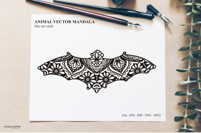 Bird Mandala Vector Line Art Style