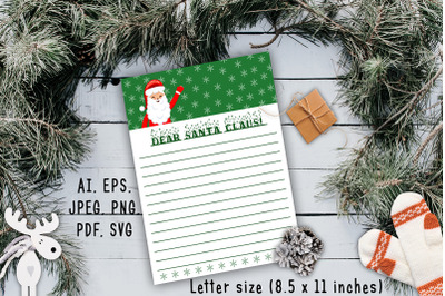 Santa letter SVG. Santa Welcome letter cute files.