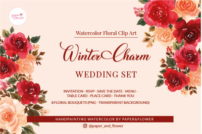 Winter Charm Wedding Floral Template &amp; Bouquet Set