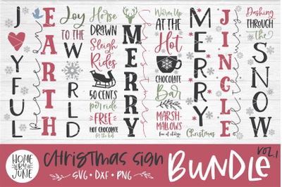 Christmas Vertical Sign SVG Bundle