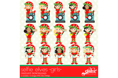Selfie Elves, Elves Kids, Clipart, Girls, Holidays