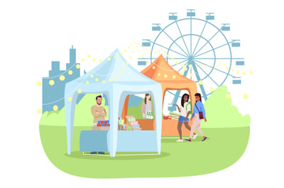 Summer fair flat illustration