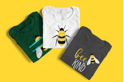 Bee Kind with Realistic Bee | SVG | PNG | DXF | EPS