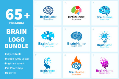 65+ Brain Logo Bundle