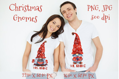 Couple shirts. Gnomes Christmas. Couple Christmas