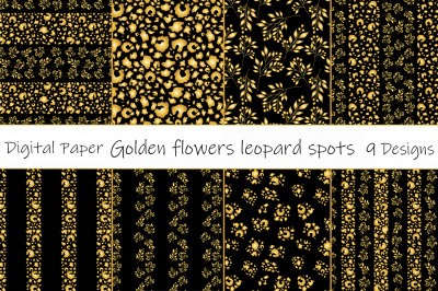 Leopard flowers seamless pattern. Flowers leopard print SVG
