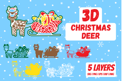 3D Christmas deer