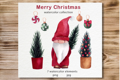 Watercolor Christmas clipart