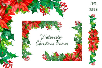 Christmas Wreath poinsettia Clipart