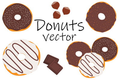 Chocolate donuts vector. Donuts vector. Donuts SVG