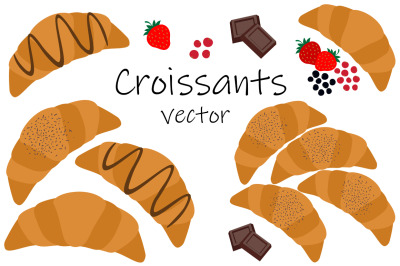 Croissant vector. Croissant chocolate. Bakery. Couissant SVG