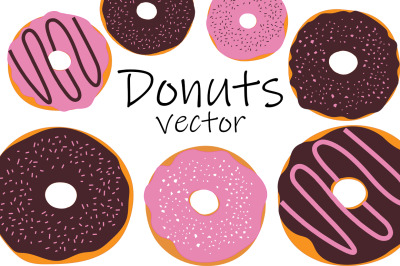 Donuts vector. Dessert vector. Bakery SVG. Donuts SVG